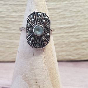 Vintage sterling silver and marcasite ring